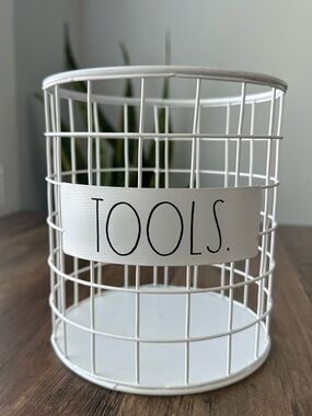 Rae Dunn “TOOLS.” Wire Basket Organizer Farmhouse Storage Caddy 🛠️🤍